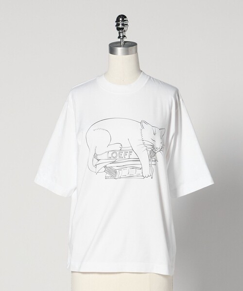 現行品　ロエフ　＜LOEFF＞スリーピング キャット Tシャツ　S（0） LOEFF＞スリーピング キャット Tシャツ UNISEX（Tシャツ