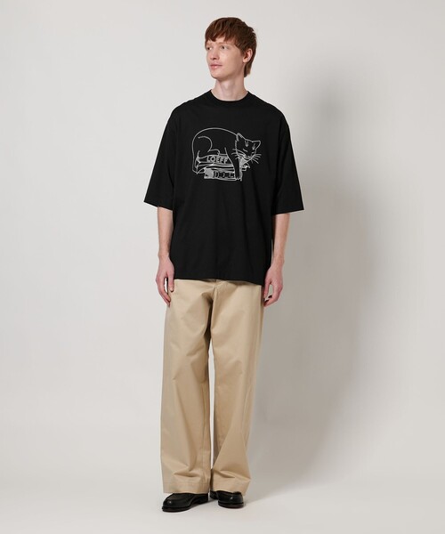 tシャツ 「LOEFF」スリーピング キャット Tシャツ UNISEX レディース メンズ LOEFF＞スリーピング キャット Tシャツ UNISEX（Tシャツ