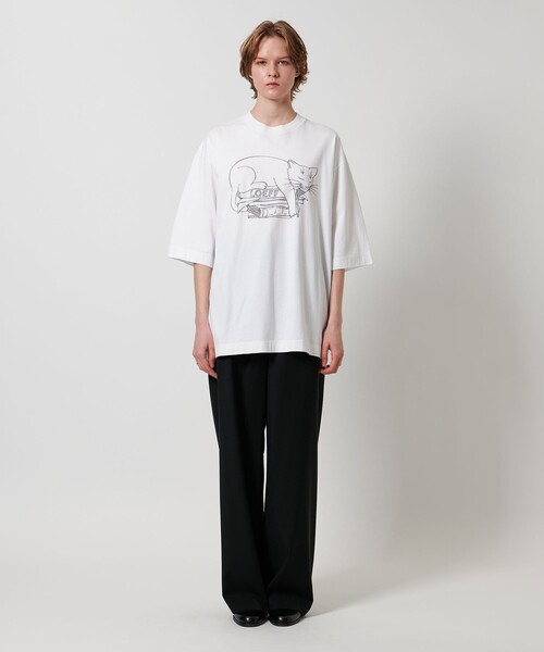 現行品　ロエフ　＜LOEFF＞スリーピング キャット Tシャツ　S（0） LOEFF＞スリーピング キャット Tシャツ UNISEX（Tシャツ