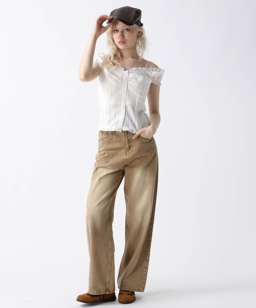 FOREVER 21（フォーエバー トゥエンティーワン）の「【2025SS】コットンオフショルブラウス（シャツ/ブラウス・レディース・オフホワイト/ブラック/オレンジ・FREE）」の8枚目の写真