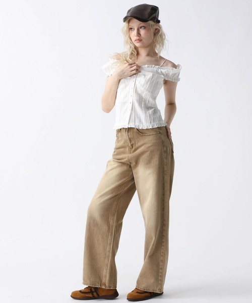 FOREVER 21（フォーエバー トゥエンティーワン）の「【2025SS】コットンオフショルブラウス（シャツ/ブラウス・レディース・オフホワイト/ブラック/オレンジ・FREE）」の10枚目の写真