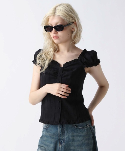 FOREVER 21（フォーエバー トゥエンティーワン）の「【2025SS】コットンオフショルブラウス（シャツ/ブラウス・レディース・オフホワイト/ブラック/オレンジ・FREE）」の14枚目の写真