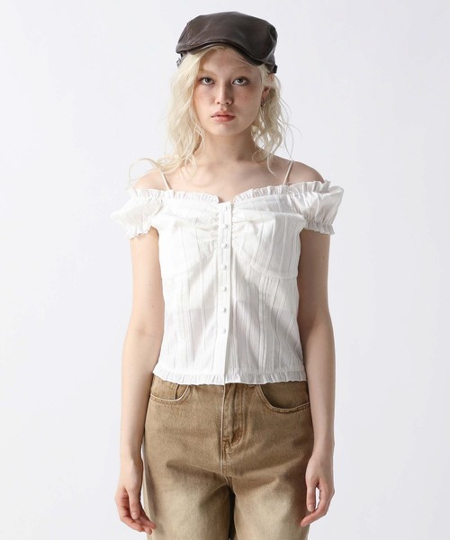 FOREVER 21（フォーエバー トゥエンティーワン）の「【2025SS】コットンオフショルブラウス（シャツ/ブラウス・レディース・オフホワイト/ブラック/オレンジ・FREE）」の16枚目の写真