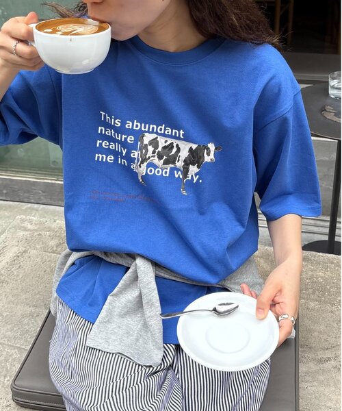 セール】【UNISEX】牛グラフィックTEE（Tシャツ/カットソー