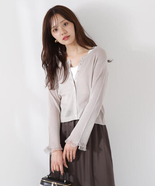 PROPORTION BODY DRESSING（プロポーションボディドレッシング）の「シアーフリルカーデ / 1215274601（カーディガン/ボレロ・レディース・パープル/ホワイト/グレー・FREE）」の8枚目の写真