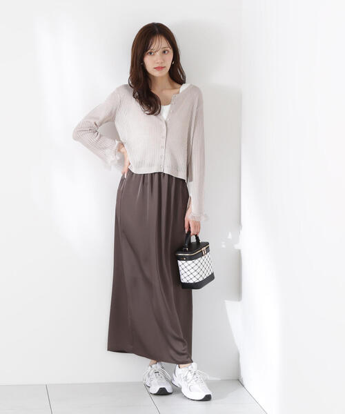 PROPORTION BODY DRESSING（プロポーションボディドレッシング）の「シアーフリルカーデ / 1215274601（カーディガン/ボレロ・レディース・パープル/ホワイト/グレー・FREE）」の9枚目の写真