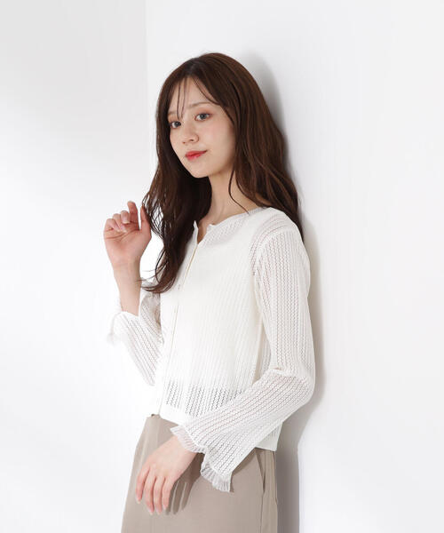 PROPORTION BODY DRESSING（プロポーションボディドレッシング）の「シアーフリルカーデ / 1215274601（カーディガン/ボレロ・レディース・パープル/ホワイト/グレー・FREE）」の16枚目の写真