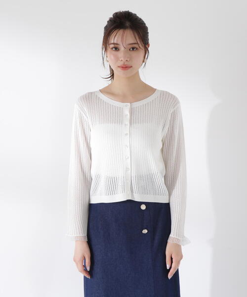 PROPORTION BODY DRESSING（プロポーションボディドレッシング）の「シアーフリルカーデ / 1215274601（カーディガン/ボレロ・レディース・パープル/ホワイト/グレー・FREE）」の18枚目の写真