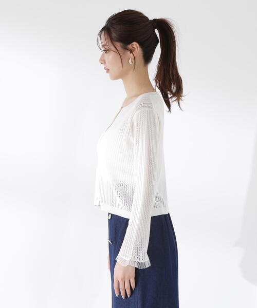 PROPORTION BODY DRESSING（プロポーションボディドレッシング）の「シアーフリルカーデ / 1215274601（カーディガン/ボレロ・レディース・パープル/ホワイト/グレー・FREE）」の19枚目の写真