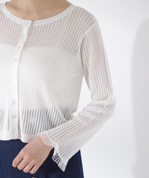 PROPORTION BODY DRESSING（プロポーションボディドレッシング）の「シアーフリルカーデ / 1215274601（カーディガン/ボレロ・レディース・パープル/ホワイト/グレー・FREE）」の22枚目の写真