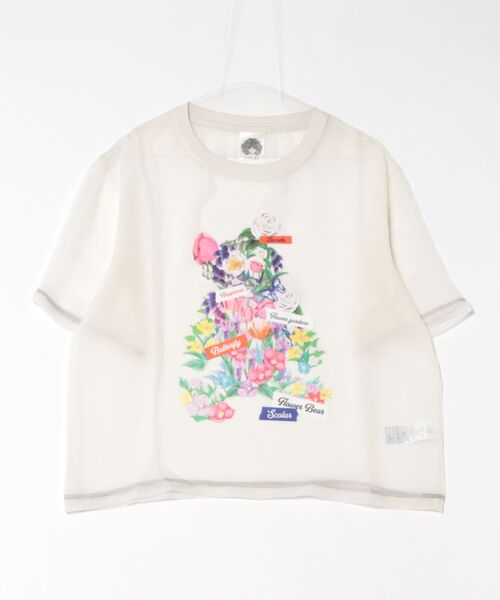 ScoLar 152662：クマシルエット花柄シアープルオーバー 152662：クマシルエット花柄シアープルオーバー（Tシャツ
