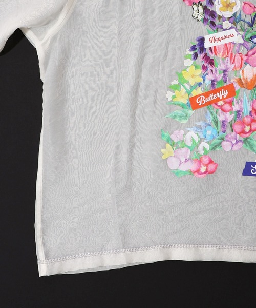 ScoLar 152662：クマシルエット花柄シアープルオーバー 152662：クマシルエット花柄シアープルオーバー（Tシャツ