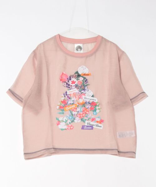 ScoLar 152662：クマシルエット花柄シアープルオーバー 152662：クマシルエット花柄シアープルオーバーの通販-ScoLar
