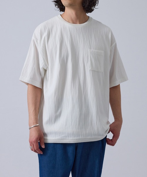 j.n.r.d(ジェー・エヌ・アール・ディー)の「j.n.r.d/スラブ調フェイクレイヤードTシャツ(Tシャツ/カットソー・メンズ・カーキ/ホワイト/ネイビー・L/M/S/LL)」の2枚目の写真