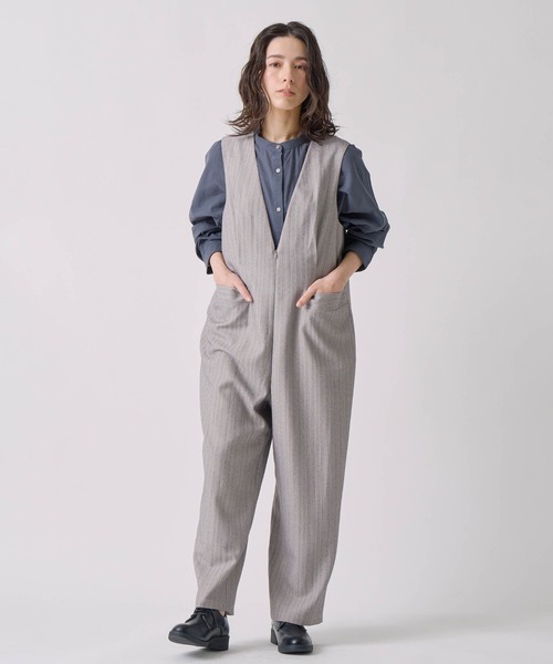 Kelen(ケレン)の「「KELEN / ケレン」ヘリンボーンVネックサロペット(その他パンツ・レディース・ベージュ/チャコールグレー/グレー・S/M)」の3枚目の写真