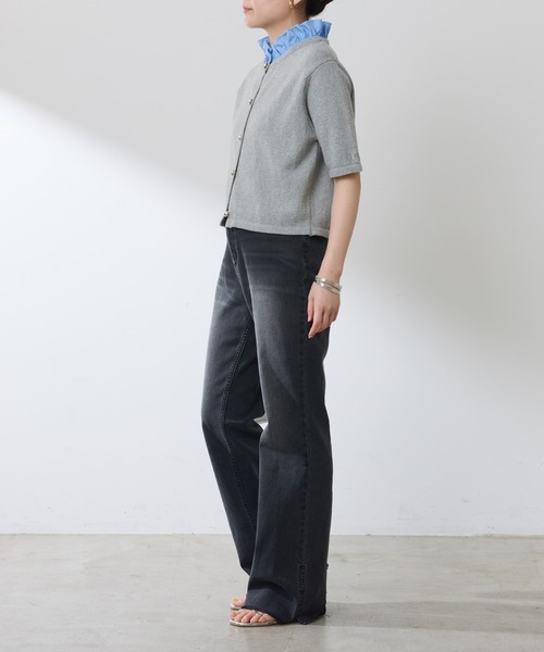 COLLAGE GALLARDAGALANTE（コラージュガリャルダガランテ）の「【OT】Q.anos/ラッフルニットカーディガン（カーディガン/ボレロ・レディース・ネイビー/グレー・FREE）」の19枚目の写真