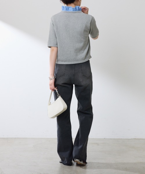 COLLAGE GALLARDAGALANTE（コラージュガリャルダガランテ）の「【OT】Q.anos/ラッフルニットカーディガン（カーディガン/ボレロ・レディース・ネイビー/グレー・FREE）」の20枚目の写真