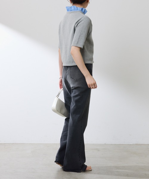 COLLAGE GALLARDAGALANTE（コラージュガリャルダガランテ）の「【OT】Q.anos/ラッフルニットカーディガン（カーディガン/ボレロ・レディース・ネイビー/グレー・FREE）」の21枚目の写真