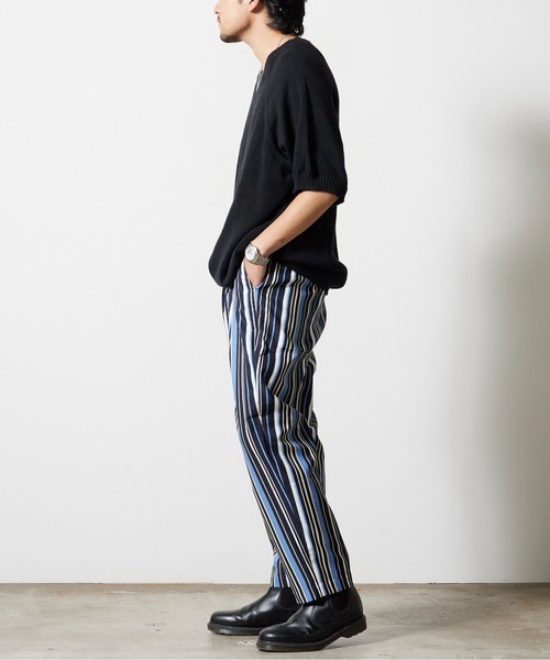 superNova.(スーパーノヴァ)の「superNova./スーパーノヴァ Utility trouser-Polyester stripe トラウザー 秋服 冬服(その他パンツ・メンズ・ネイビー・M/S)」の12枚目の写真