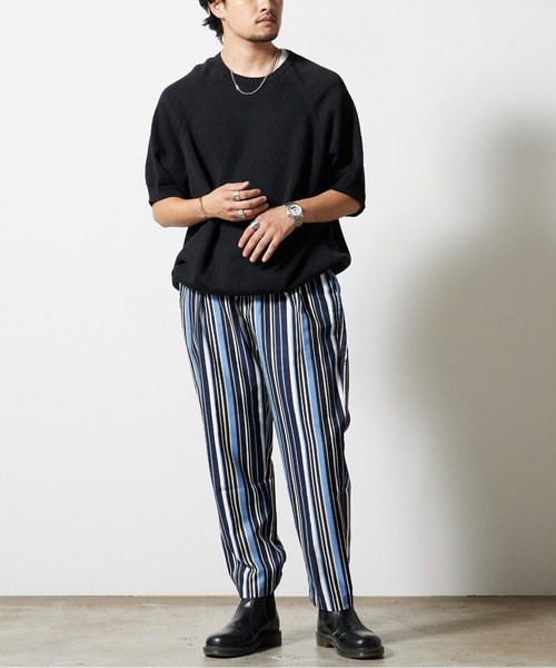 superNova.(スーパーノヴァ)の「superNova./スーパーノヴァ Utility trouser-Polyester stripe トラウザー 秋服 冬服(その他パンツ・メンズ・ネイビー・M/S)」の10枚目の写真