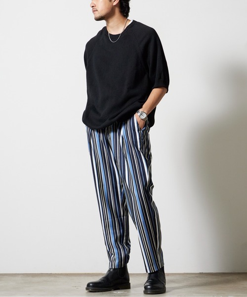 superNova.(スーパーノヴァ)の「superNova./スーパーノヴァ Utility trouser-Polyester stripe トラウザー 秋服 冬服(その他パンツ・メンズ・ネイビー・M/S)」の11枚目の写真