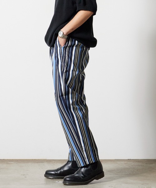superNova.(スーパーノヴァ)の「superNova./スーパーノヴァ Utility trouser-Polyester stripe トラウザー 秋服 冬服(その他パンツ・メンズ・ネイビー・M/S)」の15枚目の写真