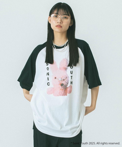 tシャツ (CREOLME)SONIC YOUTH RAGLAN TEE レディース セール】(CREOLME)SONIC YOUTH RAGLAN TEE（Tシャツ/カットソー