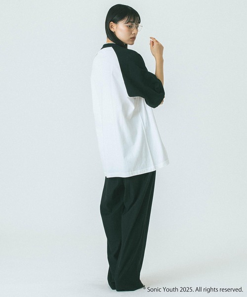 ROSE BUD(ローズバッド)の「(CREOLME)SONIC YOUTH RAGLAN TEE(Tシャツ/カットソー・レディース・パープル/ブラック・ONE SIZE)」の7枚目の写真