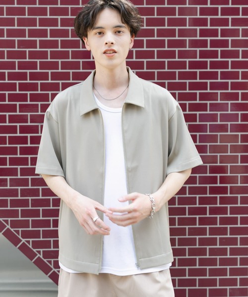 SENSE OF PLACE by URBAN RESEARCH(センスオブプレイスバイアーバンリサーチ)の「ZIPショートスリーブルーズシャツ(シャツ/ブラウス・メンズ・ミント/ブラック/ブラウン・MEDIUM/LARGE)」の5枚目の写真