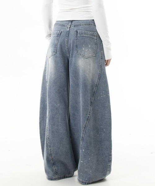 mushwear（マッシュウェア）の「インクジェットウォッシュカーブデニム（デニムパンツ・メンズ・ブラック/ブルー・MEDIUM/SMALL/LARGE/X-LARGE）」の4枚目の写真