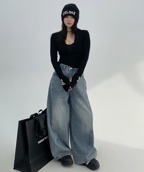 mushwear（マッシュウェア）の「インクジェットウォッシュカーブデニム（デニムパンツ・メンズ・ブラック/ブルー・MEDIUM/SMALL/LARGE/X-LARGE）」の8枚目の写真