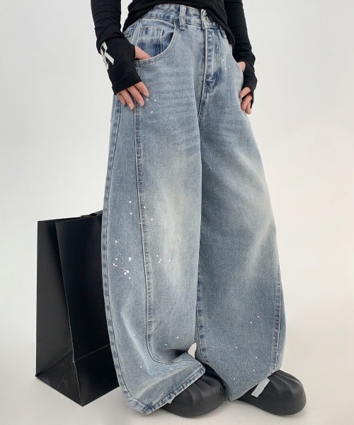 mushwear（マッシュウェア）の「インクジェットウォッシュカーブデニム（デニムパンツ・メンズ・ブラック/ブルー・MEDIUM/SMALL/LARGE/X-LARGE）」の10枚目の写真