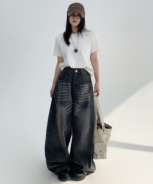 mushwear（マッシュウェア）の「インクジェットウォッシュカーブデニム（デニムパンツ・メンズ・ブラック/ブルー・MEDIUM/SMALL/LARGE/X-LARGE）」の14枚目の写真