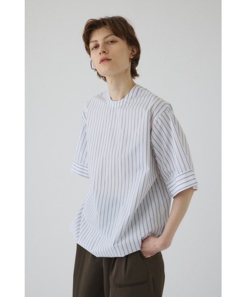RIM.ARK(リムアーク)の「Drawstring big tops ドロストリングビッグトップス(Tシャツ/カットソー・レディース・ライトグリーン/ホワイト/マルチ/ネイビー・FREE)」の14枚目の写真