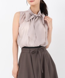 ノースリーブ リボン」に該当するシャツ/ブラウス（ピンク/桃色
