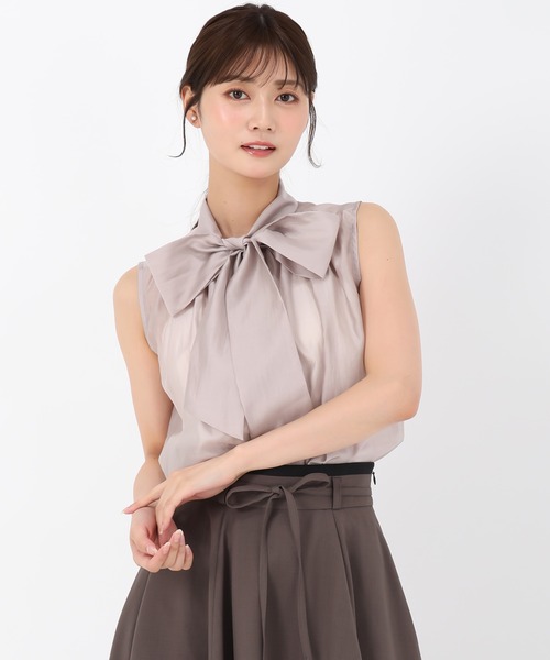MISCH MASCH(ミッシュマッシュ)の「ノースリーブリボンブラウス(シャツ/ブラウス・レディース・ブラック/ピンク/ベージュ・フリ-)」の12枚目の写真