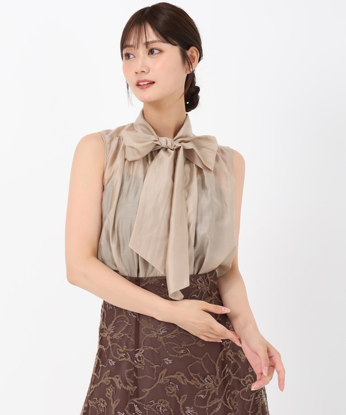 MISCH MASCH(ミッシュマッシュ)の「ノースリーブリボンブラウス(シャツ/ブラウス・レディース・ブラック/ピンク/ベージュ・フリ-)」の16枚目の写真
