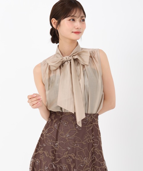 MISCH MASCH(ミッシュマッシュ)の「ノースリーブリボンブラウス(シャツ/ブラウス・レディース・ブラック/ピンク/ベージュ・フリ-)」の17枚目の写真