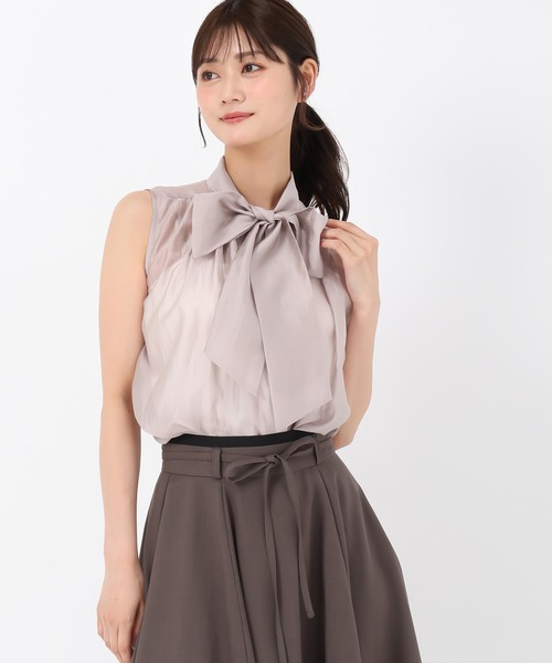 MISCH MASCH(ミッシュマッシュ)の「ノースリーブリボンブラウス(シャツ/ブラウス・レディース・ブラック/ピンク/ベージュ・フリ-)」の13枚目の写真