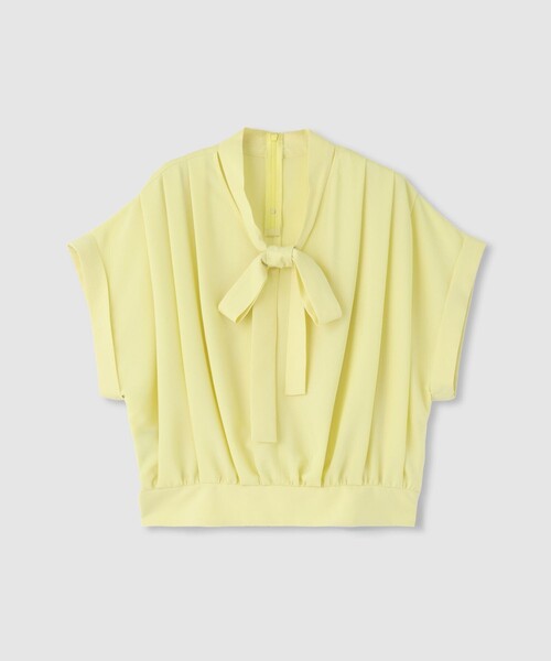 allureville（アルアバイル）の「ボウタイタックフレンチスリーブブラウス（シャツ/ブラウス・レディース・アイボリー/ネイビー/イエロー・2）」の3枚目の写真