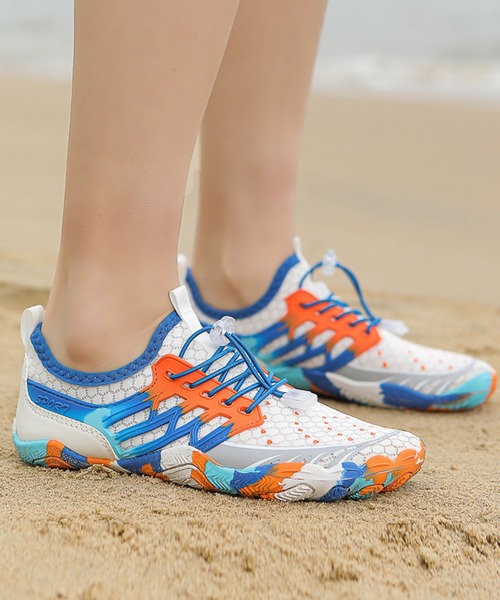 セール】メンズ レディース カラフル配色スニーカーライク軽量マリン