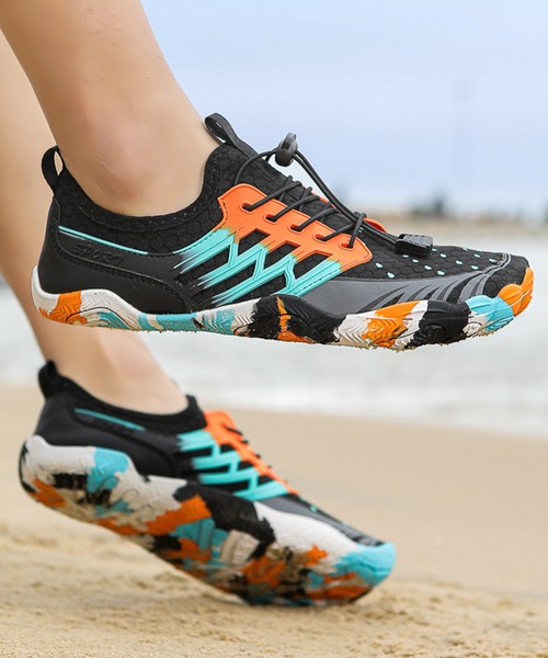 セール】メンズ レディース カラフル配色スニーカーライク軽量マリン