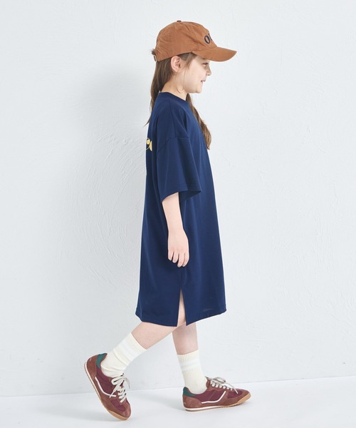 pairmanon（ペアマノン）の「バックロゴ プリント Tシャツワンピース（ワンピース・キッズ・ブラウン/ネイビー/ピンク系その他・140/110/90/100/130/150/120）」の12枚目の写真