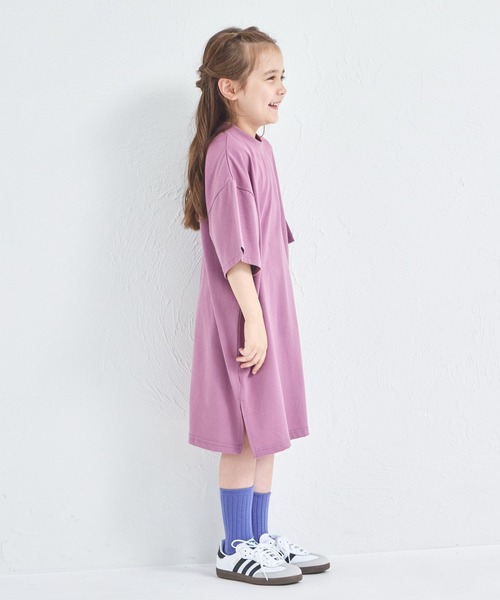 pairmanon（ペアマノン）の「バックロゴ プリント Tシャツワンピース（ワンピース・キッズ・ブラウン/ネイビー/ピンク系その他・140/110/90/100/130/150/120）」の16枚目の写真