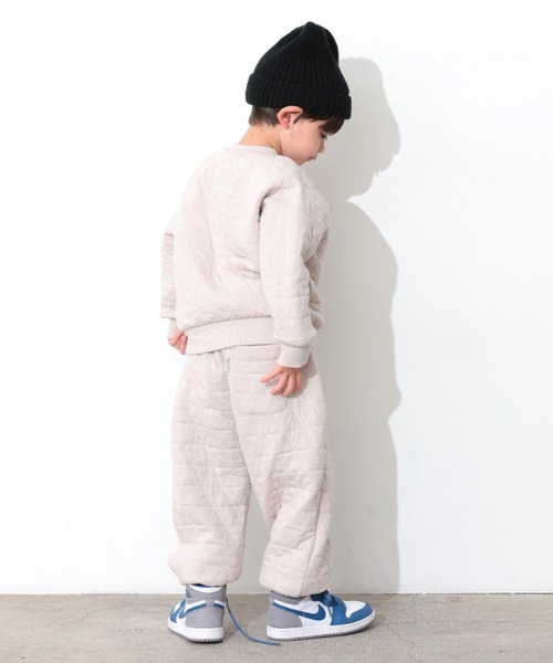 Ocean&Ground(オーシャン&グラウンド)の「トライアングルキルトワイドジョガーパンツ(スウェットパンツ・キッズ・オリーブ/グレイッシュベージュ/ブラック/ブルー系その他・100/140/130/120/110/90/80)」の9枚目の写真