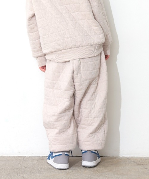 Ocean&Ground(オーシャン&グラウンド)の「トライアングルキルトワイドジョガーパンツ(スウェットパンツ・キッズ・オリーブ/グレイッシュベージュ/ブラック/ブルー系その他・100/140/130/120/110/90/80)」の8枚目の写真