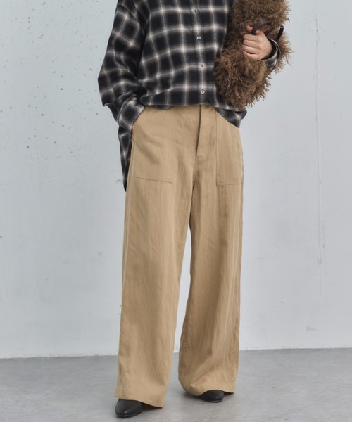 Doux archives（ドゥアルシーヴ）の「【セットアップ対応】ワイドベイカーパンツ（その他パンツ・レディース・ベージュ/ブラウン/ワイン・38/36）」の2枚目の写真