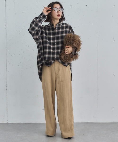 Doux archives（ドゥアルシーヴ）の「【セットアップ対応】ワイドベイカーパンツ（その他パンツ・レディース・ベージュ/ブラウン/ワイン・38/36）」の7枚目の写真