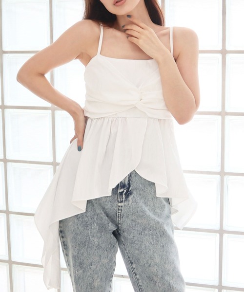 CECIL McBEE（セシルマクビー）の「アシメリボンキャミ（キャミソール・レディース・アイボリー/ブラック・MEDIUM）」の11枚目の写真