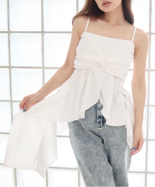 CECIL McBEE（セシルマクビー）の「アシメリボンキャミ（キャミソール・レディース・アイボリー/ブラック・MEDIUM）」の12枚目の写真